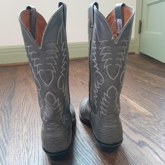 Nocona Boots Mens Exotic Shark Western Cowboy Boots Size 11 D - Picture 6 of 8